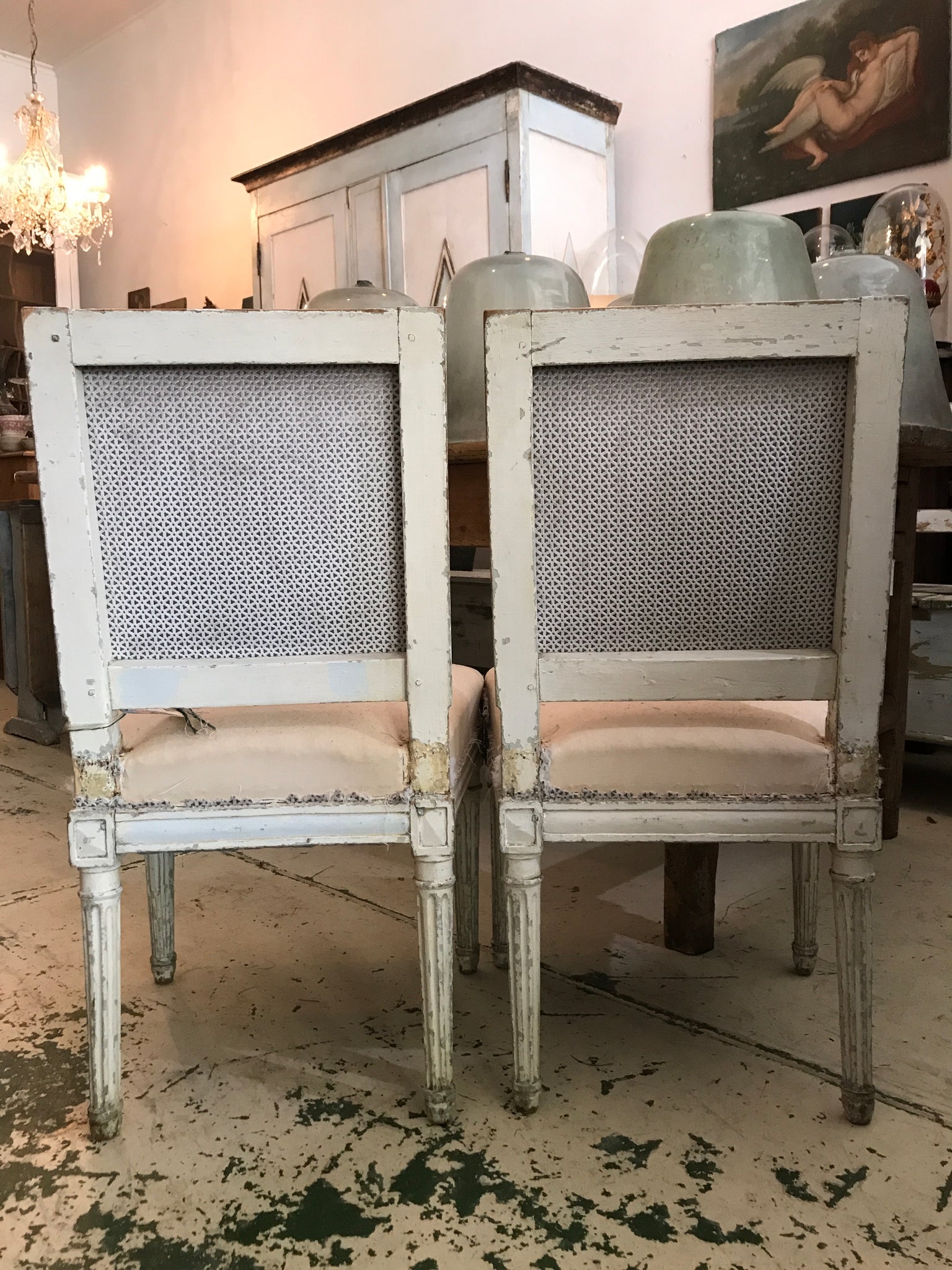 Pair antique French chairs