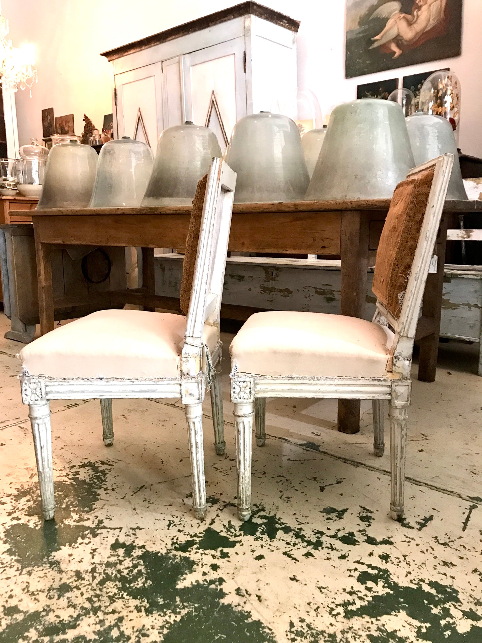Pair antique French chairs