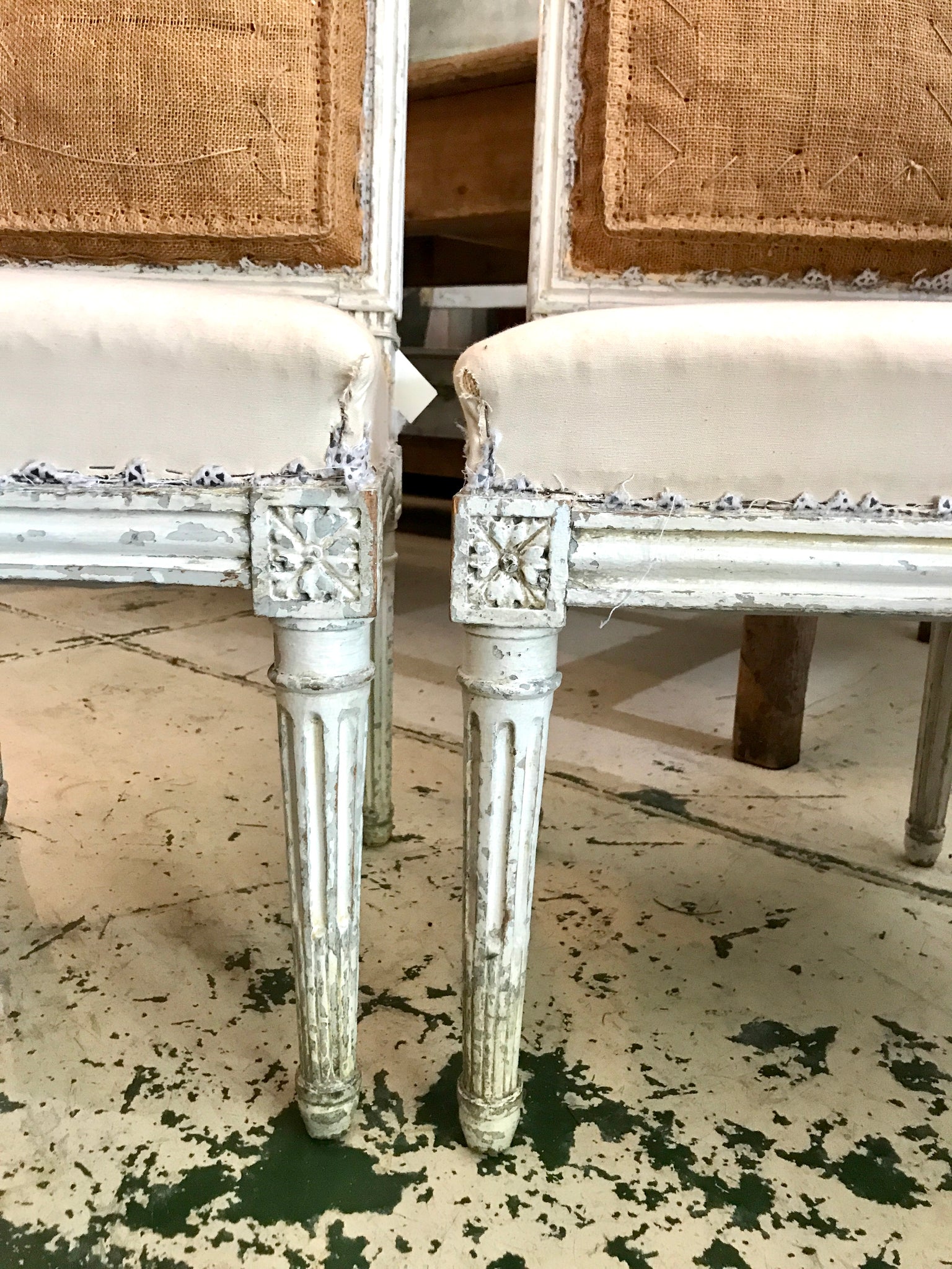 Pair antique French chairs