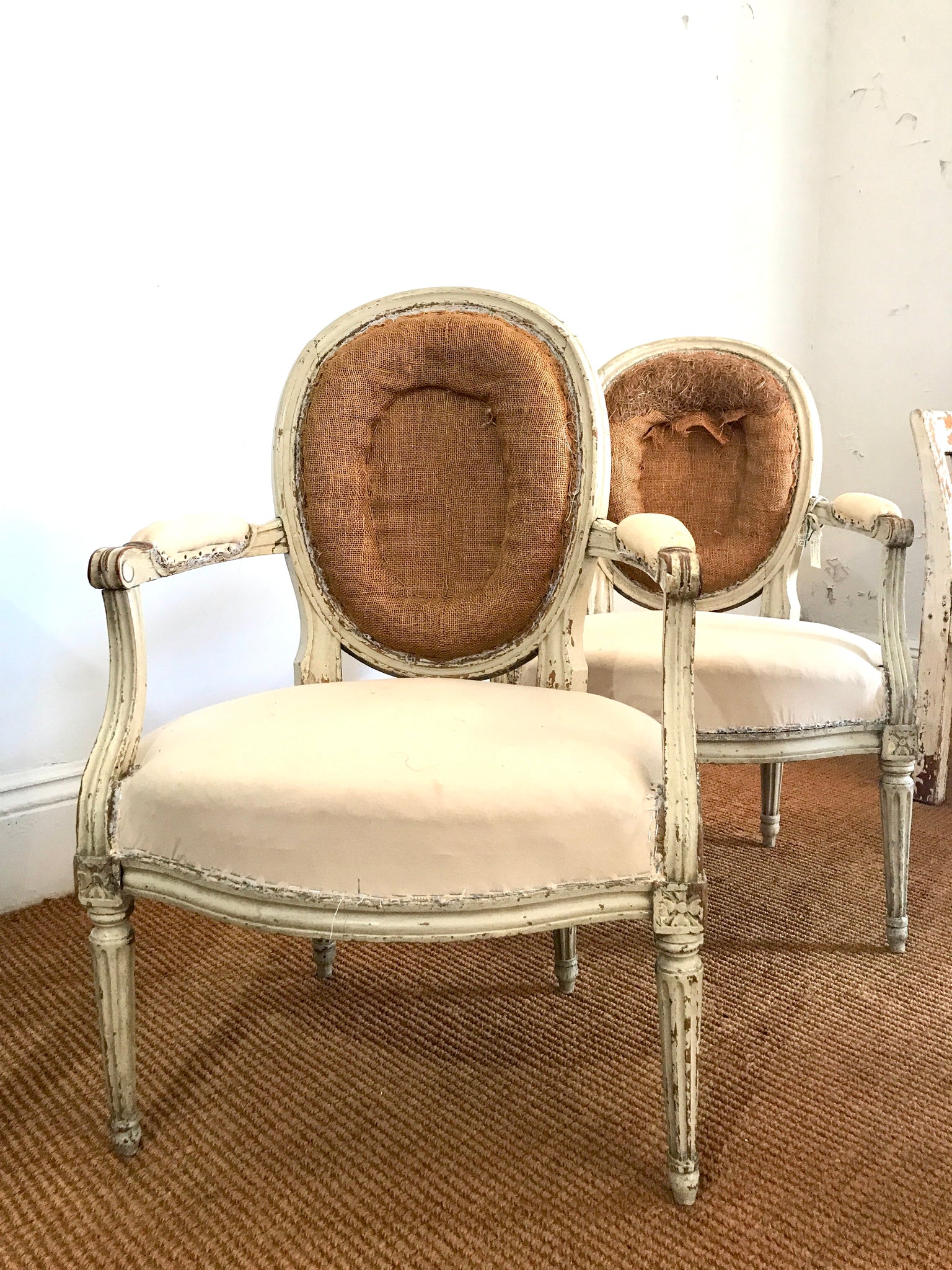 Pair antique French chairs