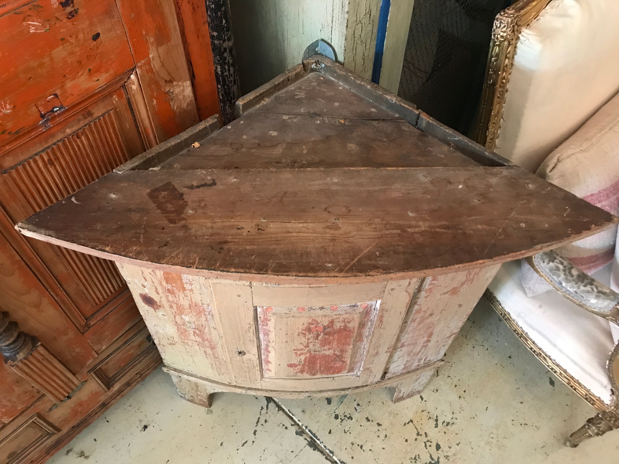 Antique Swedish corner cupboard