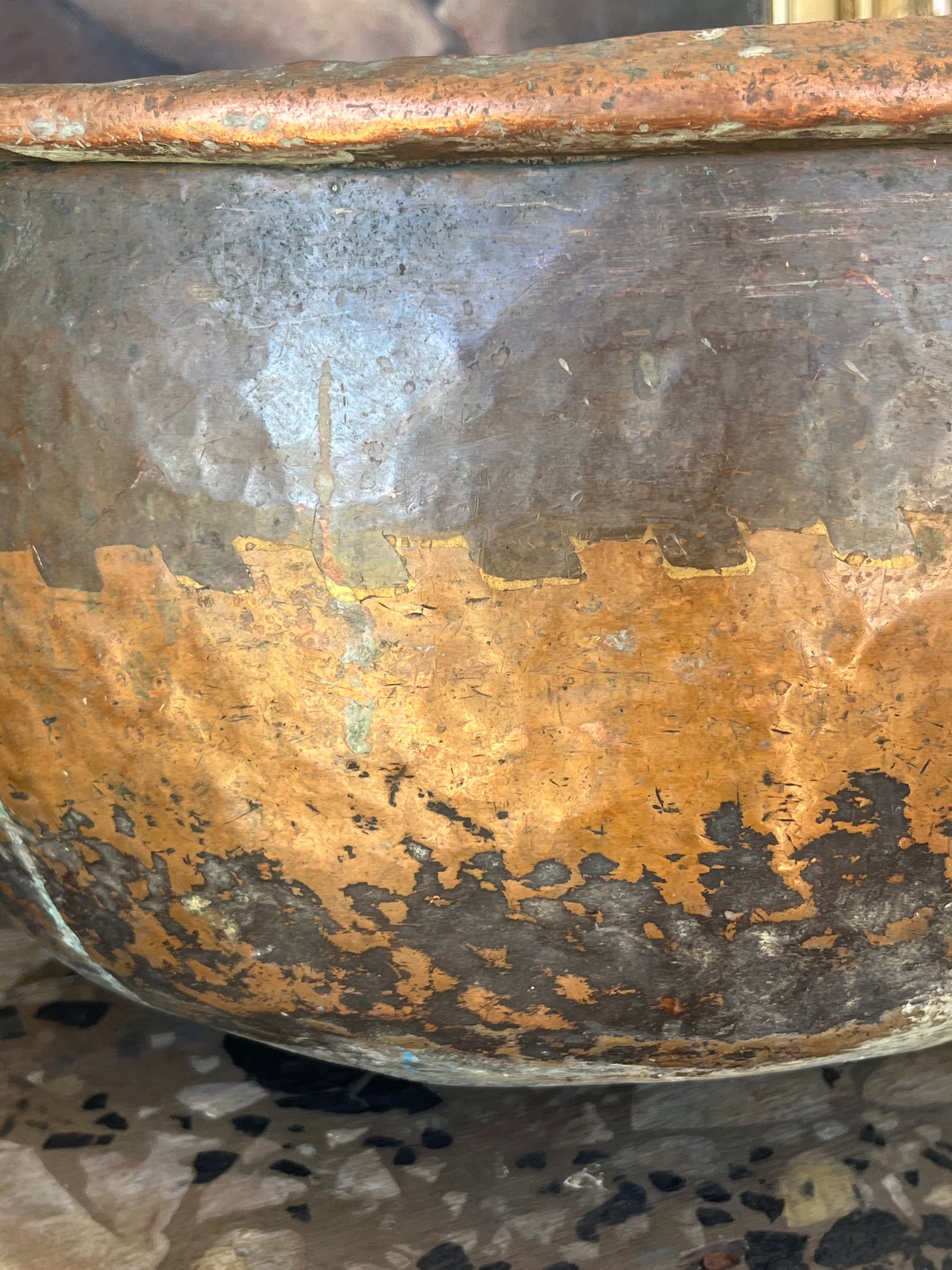 Antique French copper chocolate pot