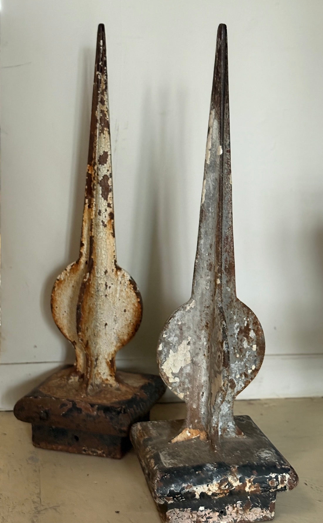Very large antique finials