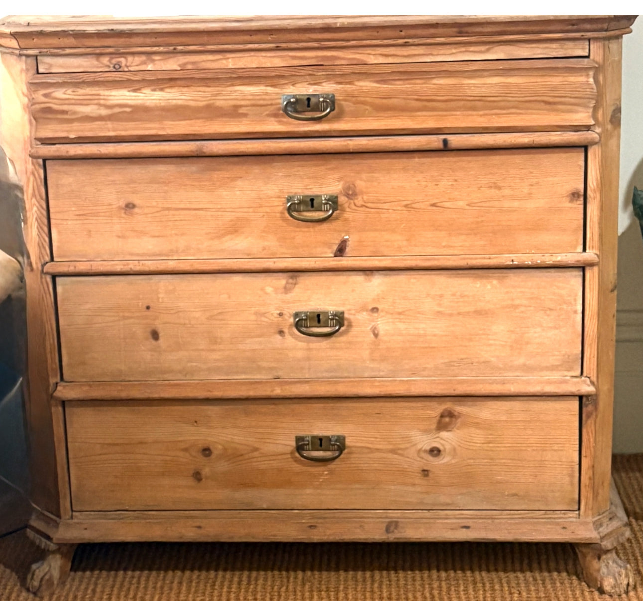 Antique European pine chest drawers