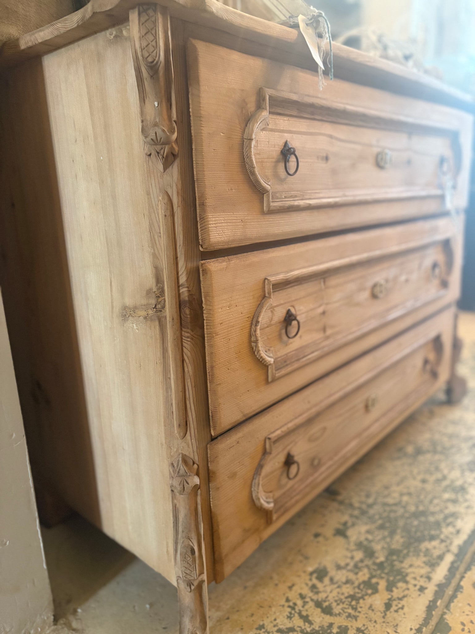 European pine 3drawer commode