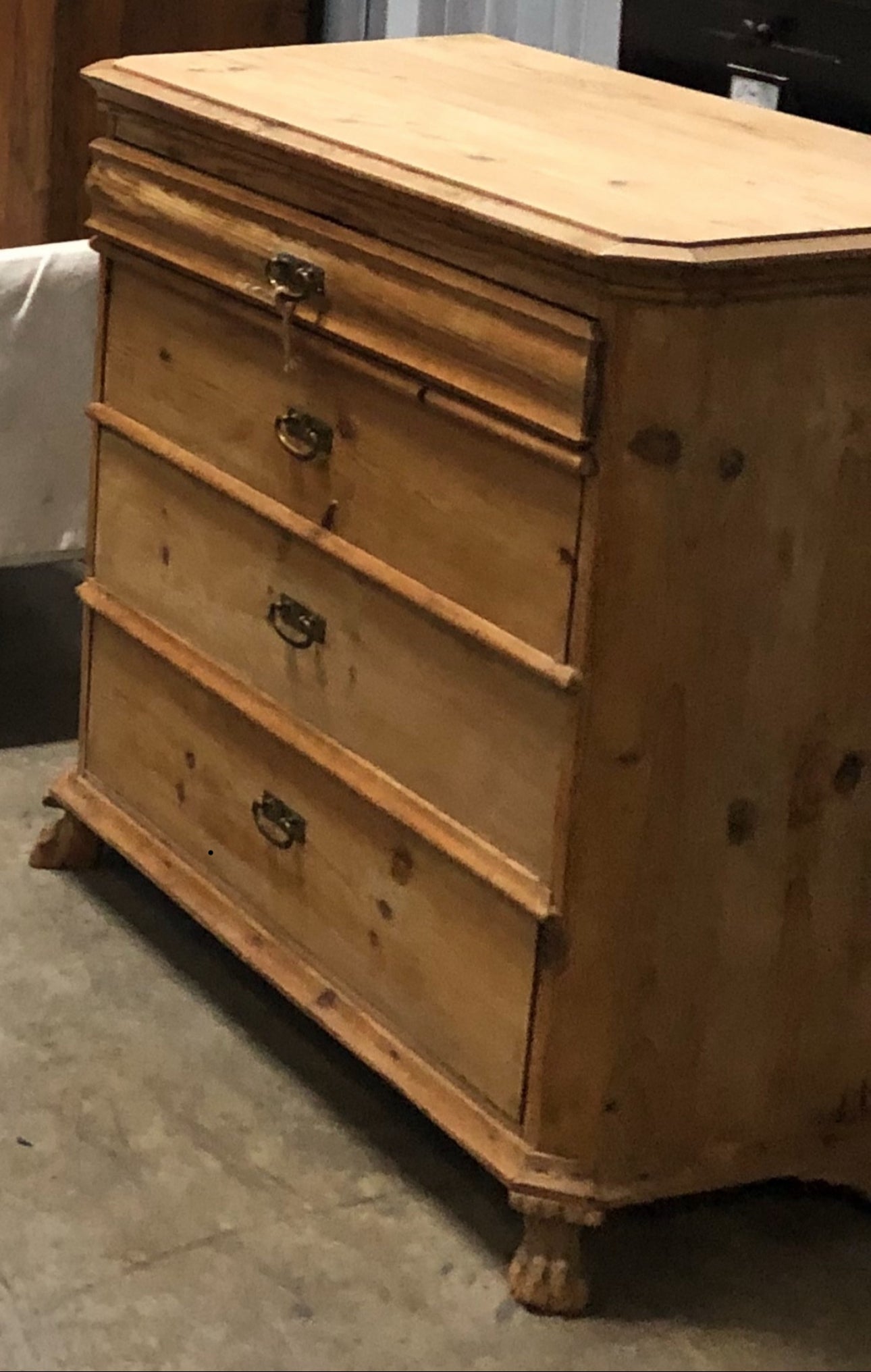 Antique European pine chest drawers