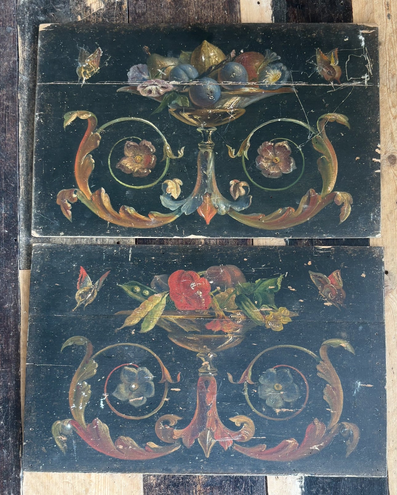 Antique Italian fresco panel