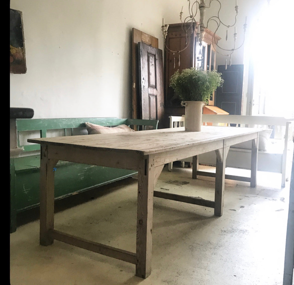 Large antique pine table