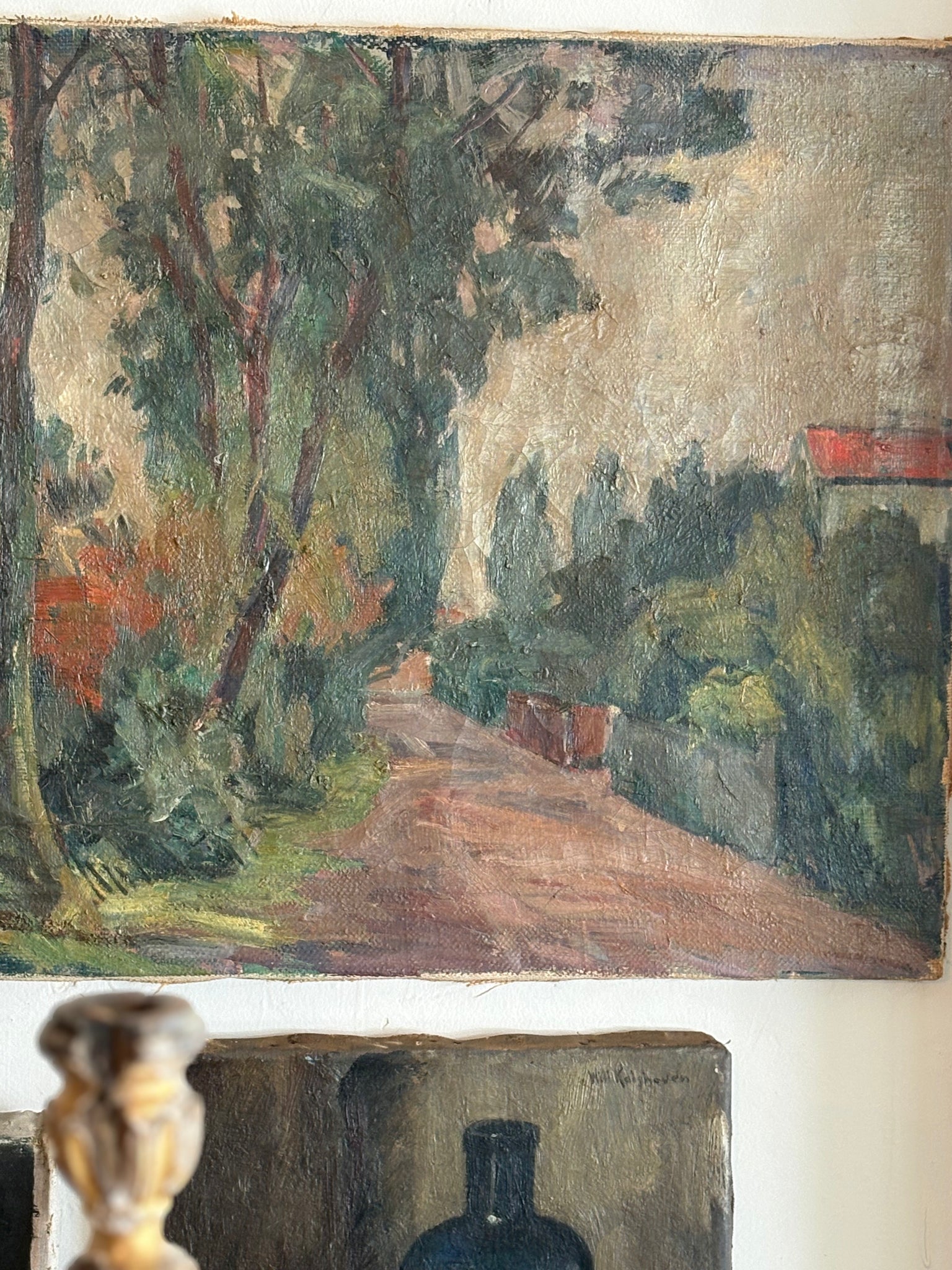 Original antique Landscape oil on canvas