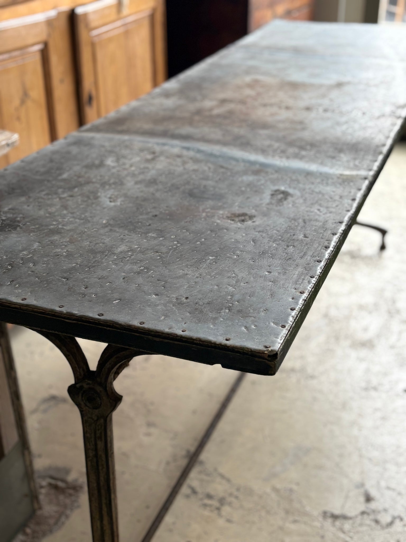 Antique French zinc top table