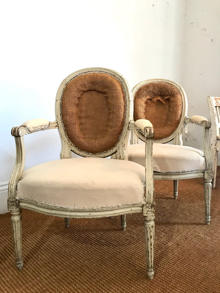 Pair antique French chairs