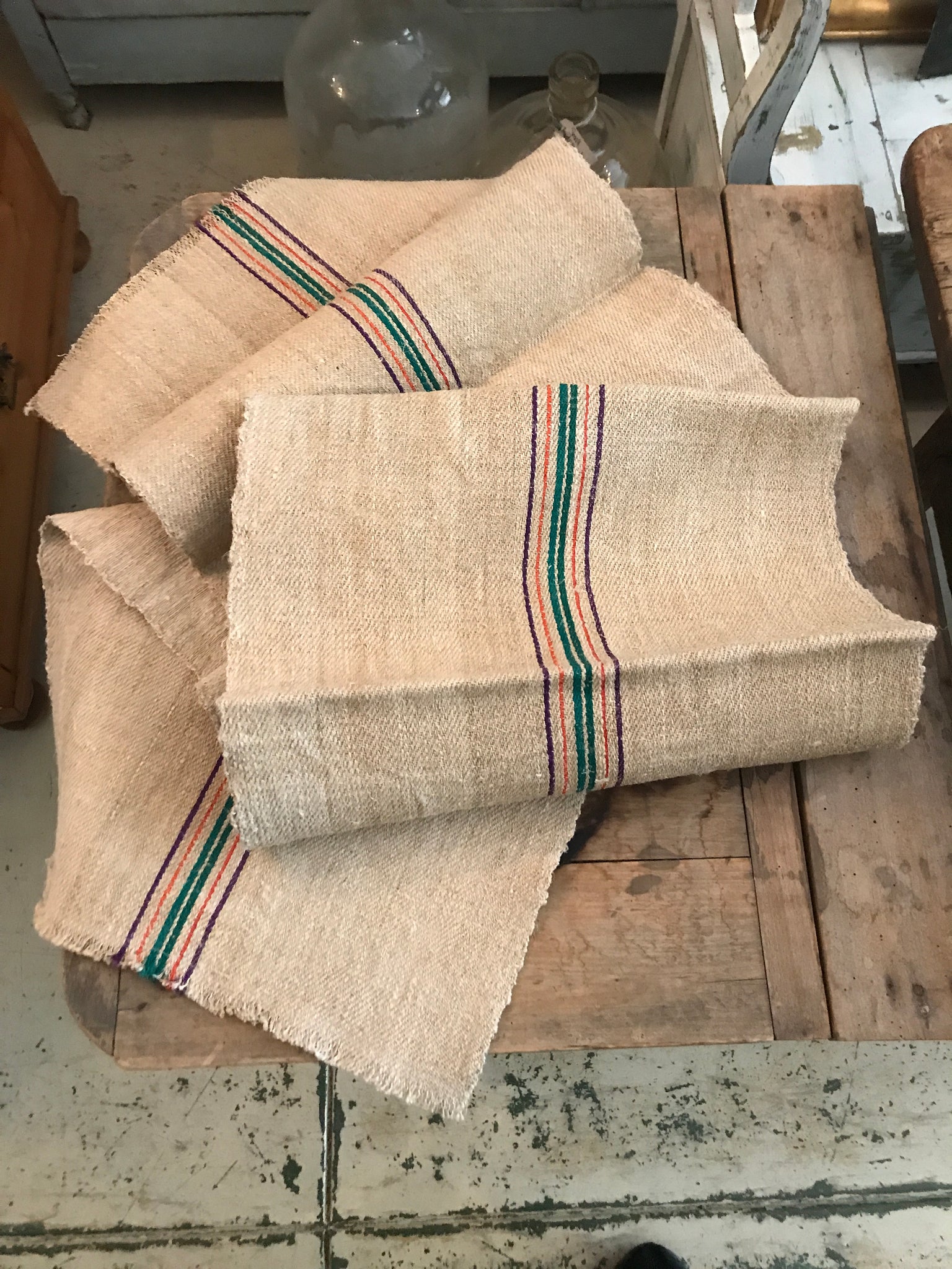 Antique linen table runner