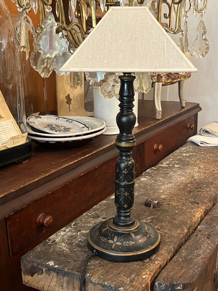 Antique hand painted lamp