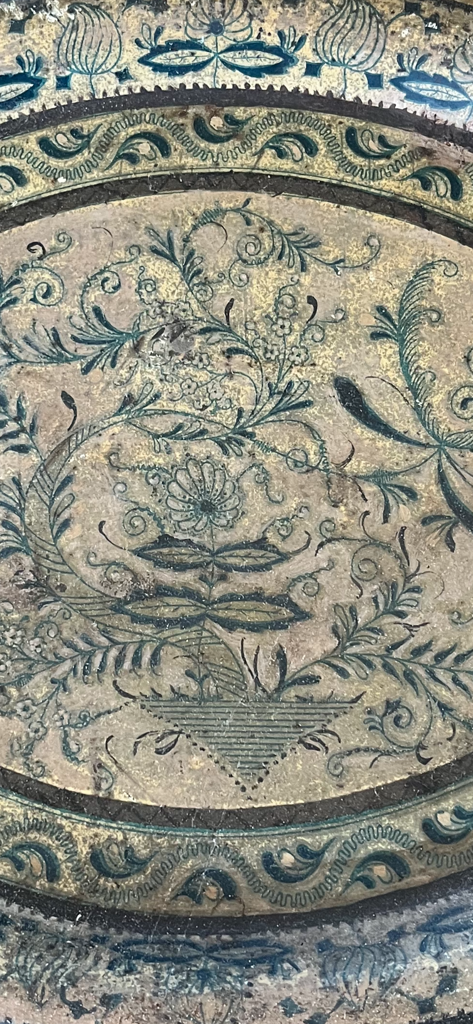 Antique tin platter