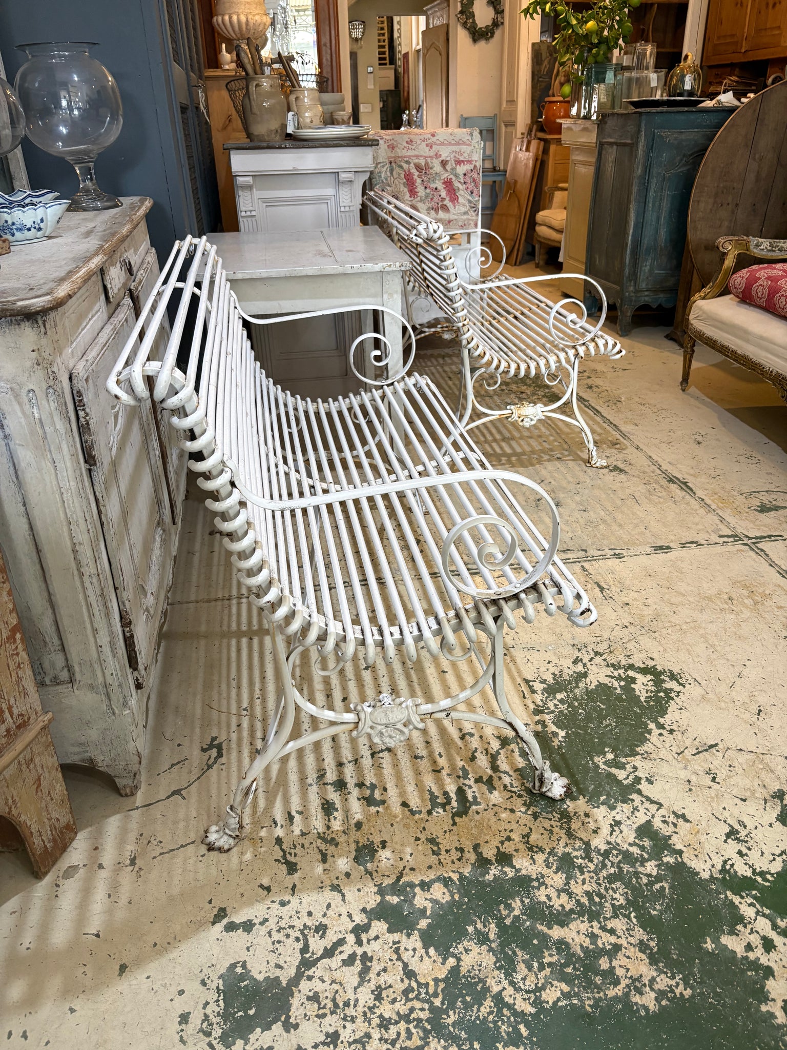 Antique French Arras garden bench