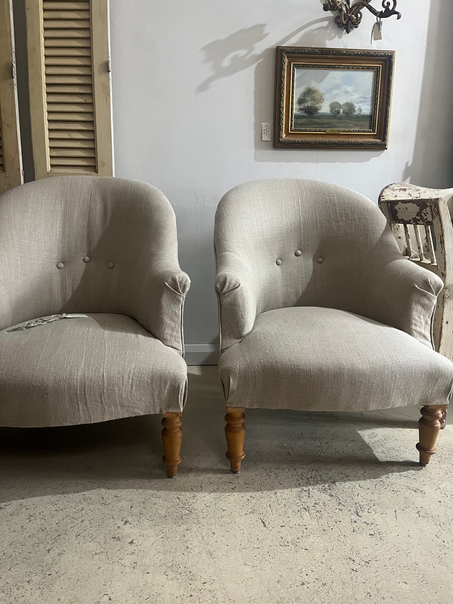 Restored French armchairs