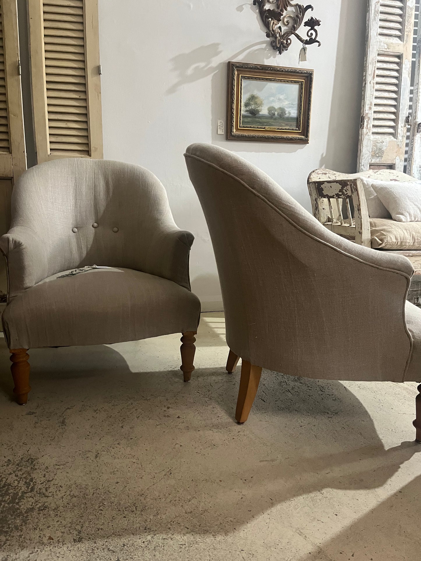 Restored French armchairs