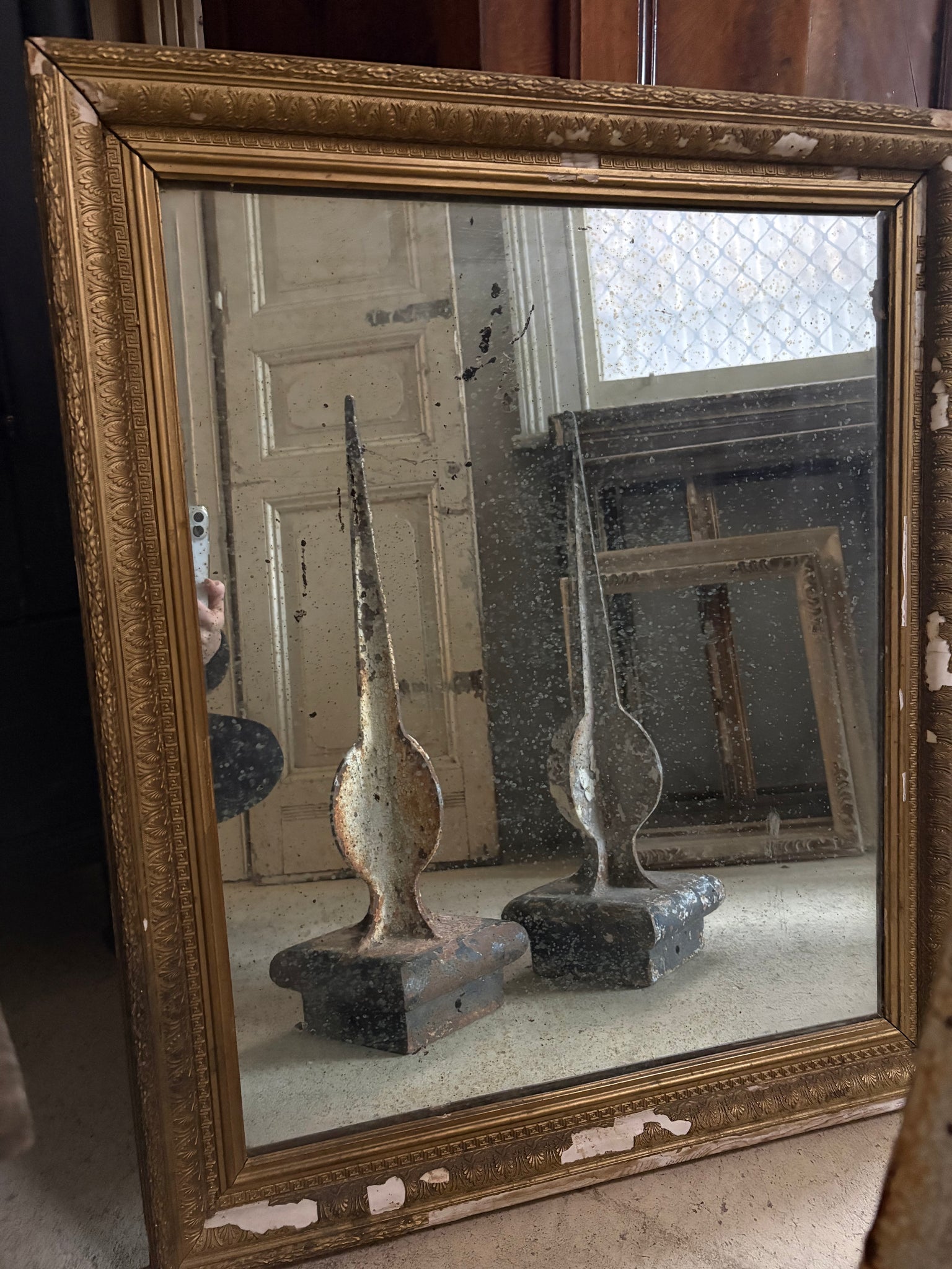 Very large antique finials
