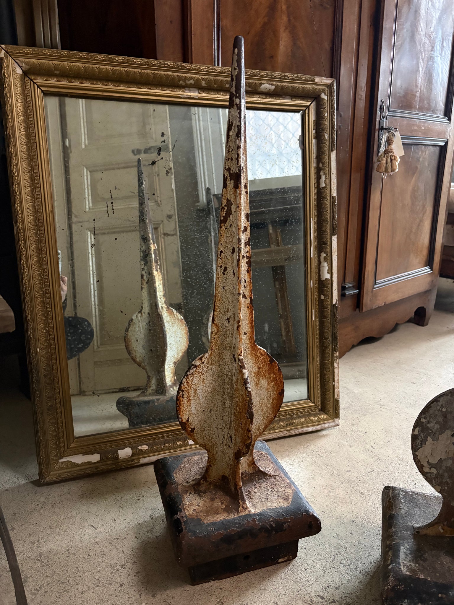 Very large antique finials