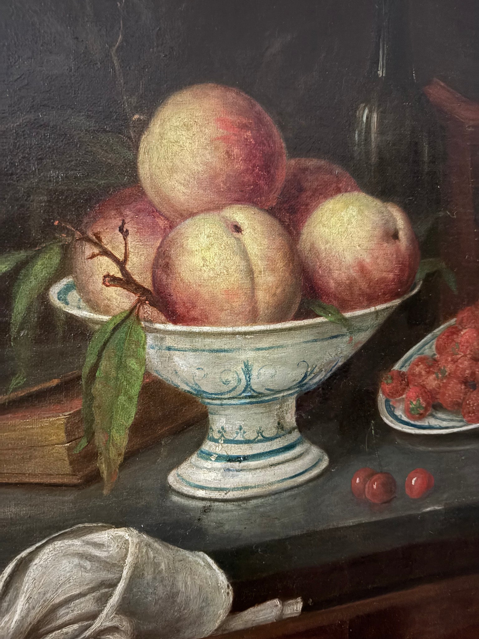 Antique still life oil on canvas