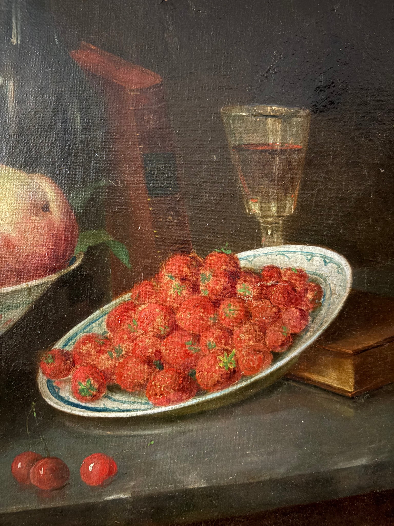 Antique still life oil on canvas