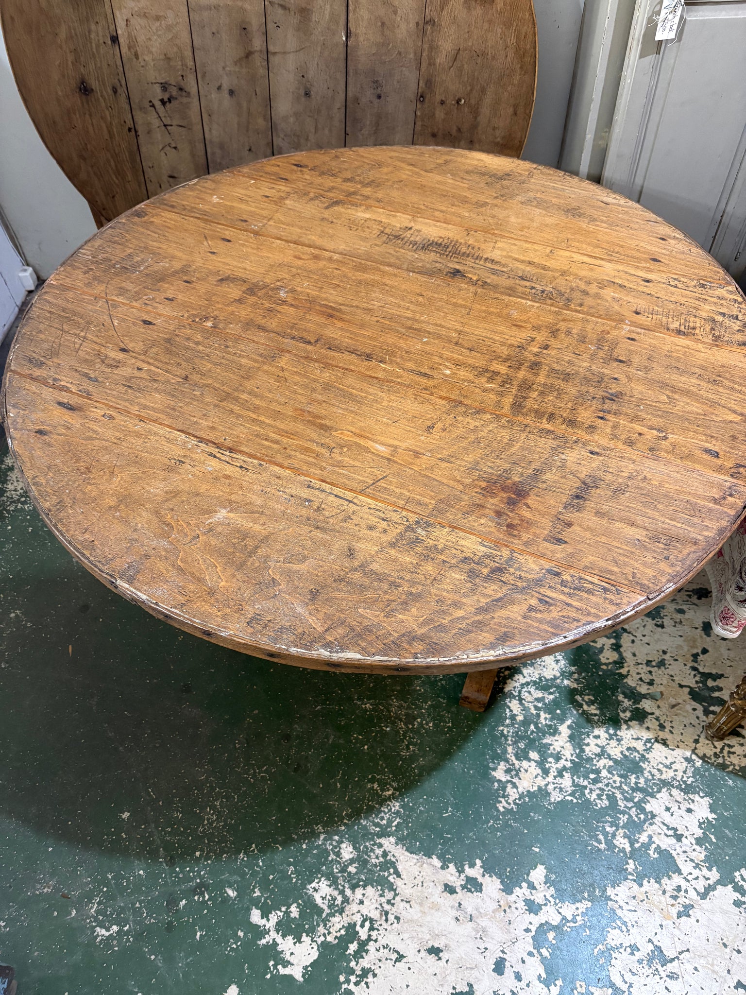 Antique oak French wine table