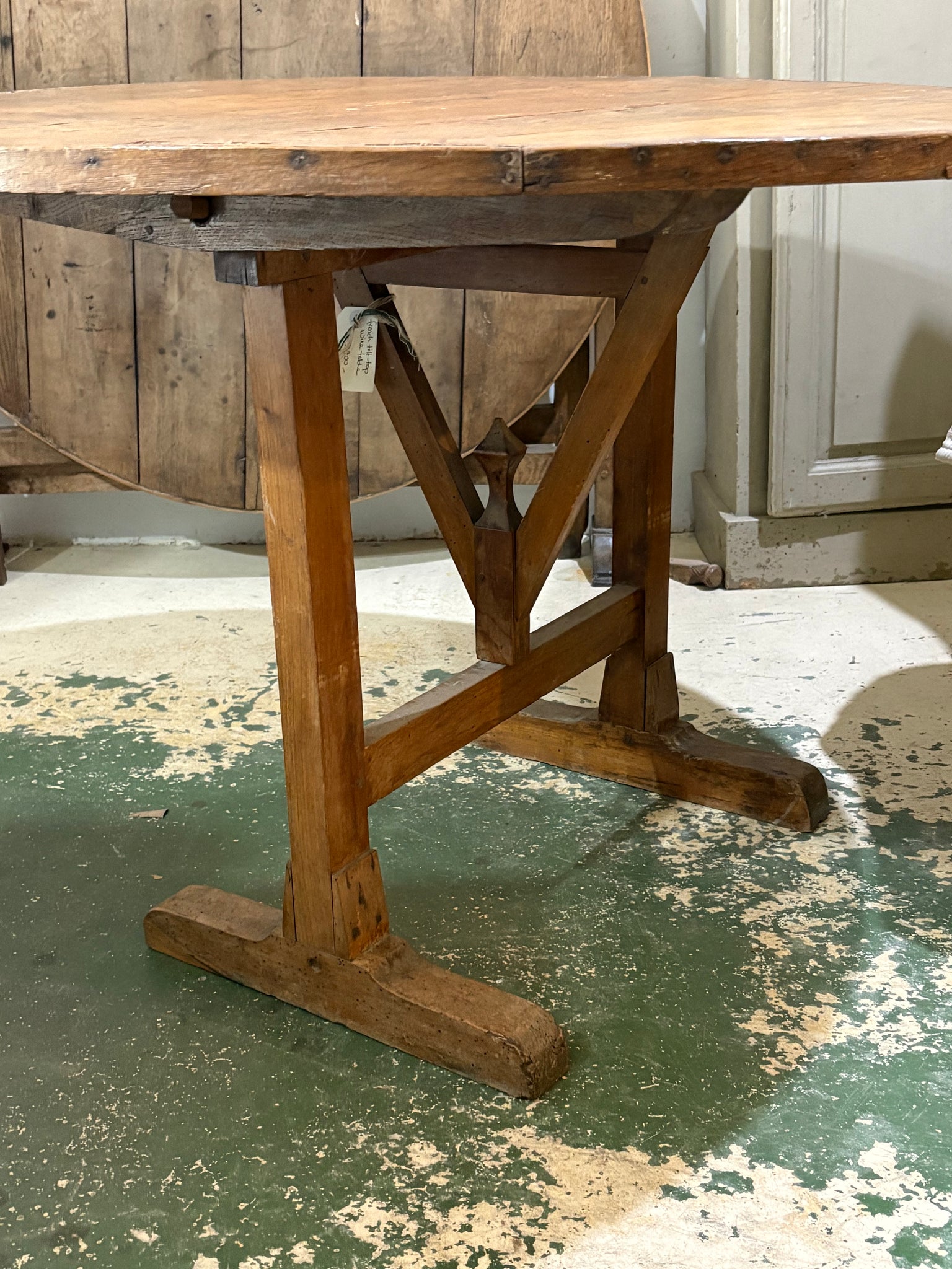 Antique oak French wine table