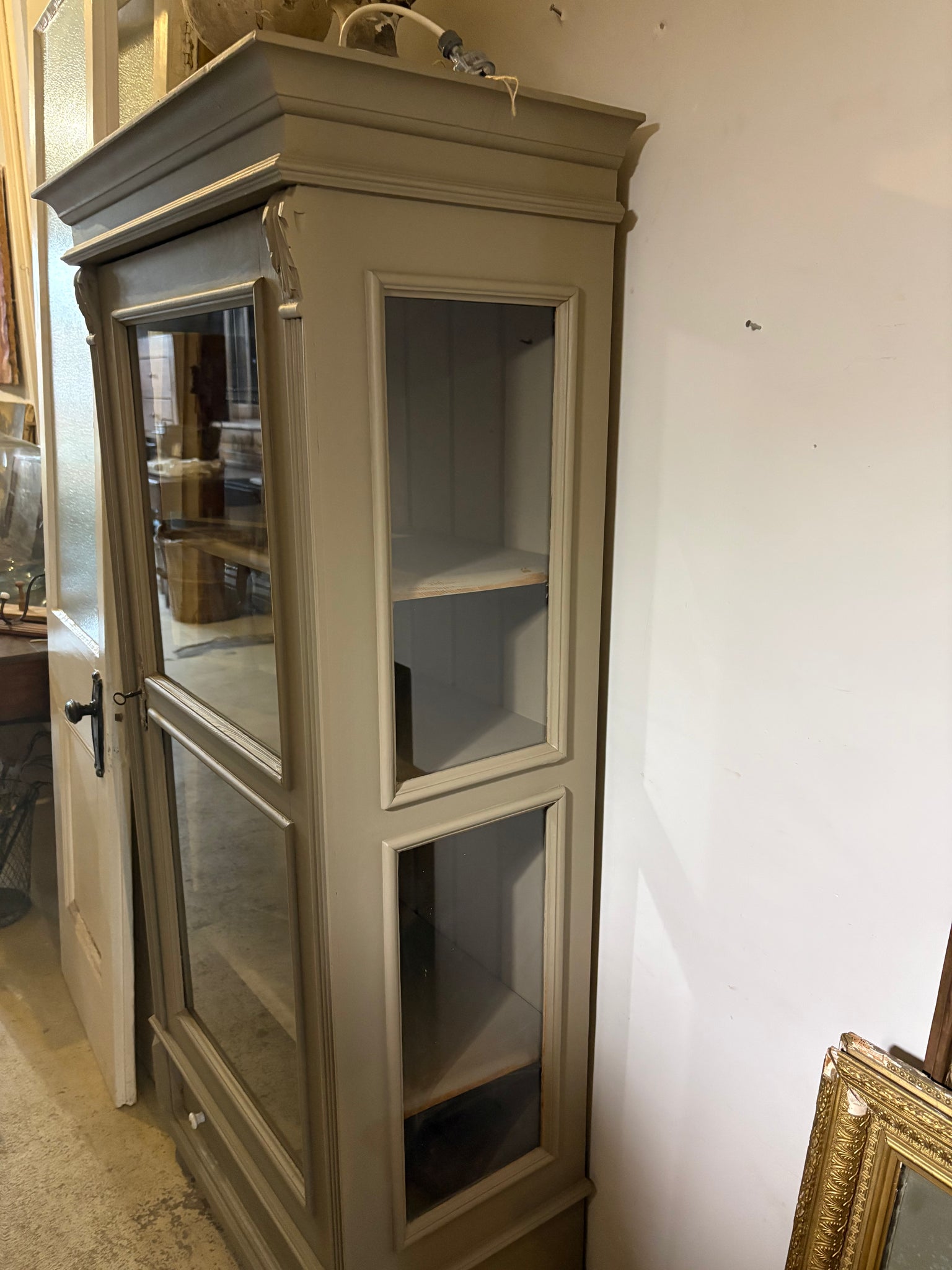 European pine display cupboard