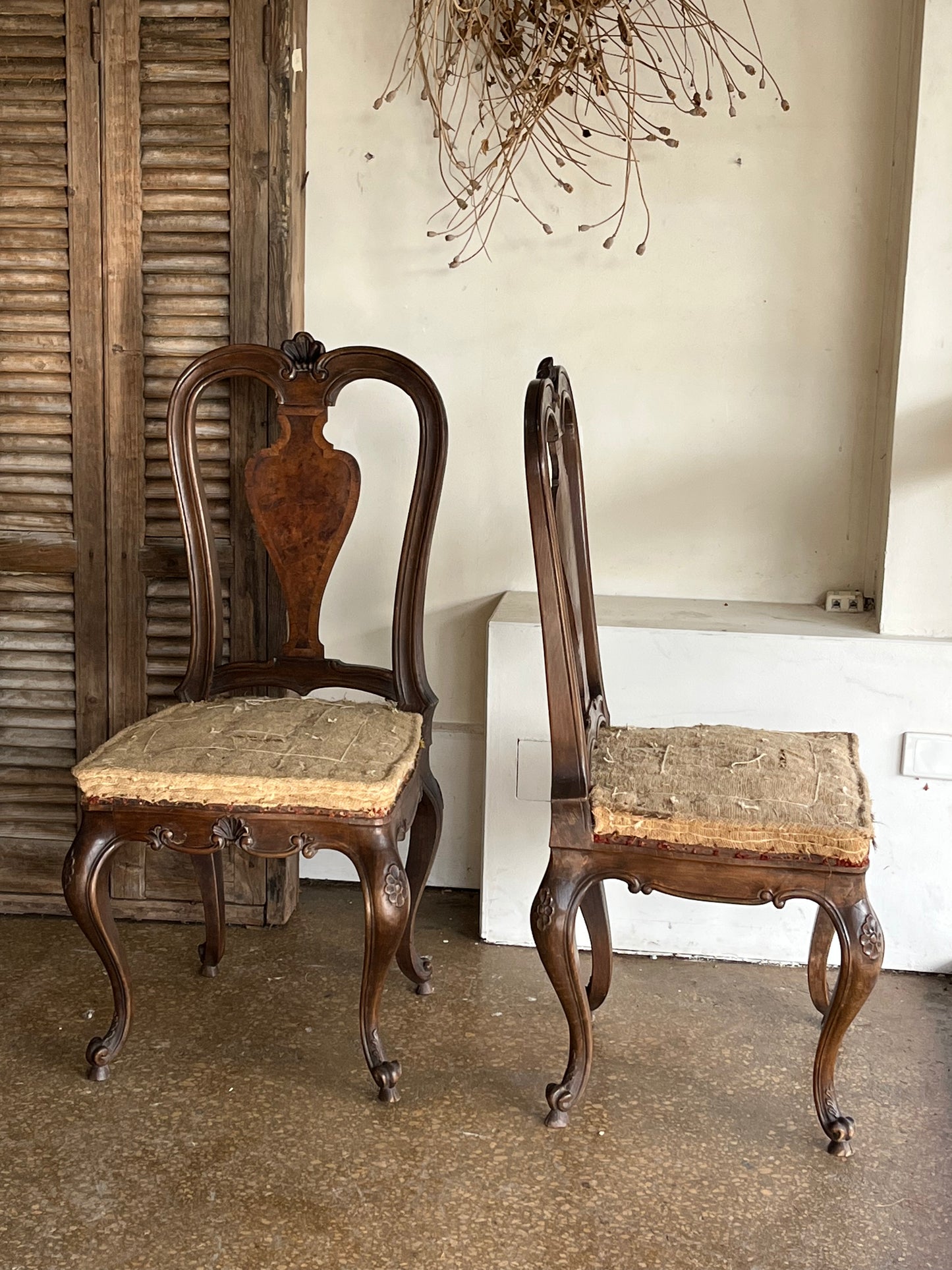 Pair Gustavian dining chairs