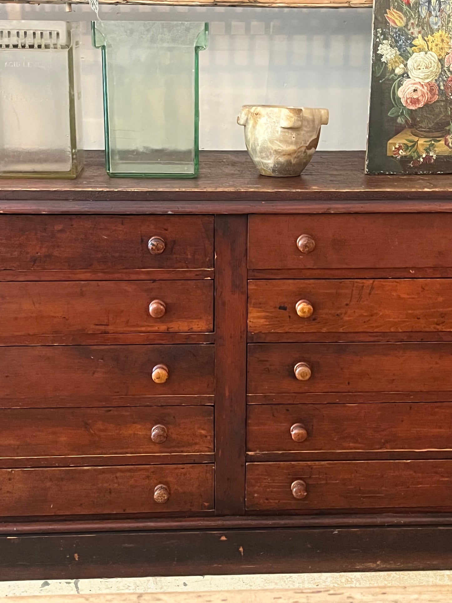 Antique drawers/counter