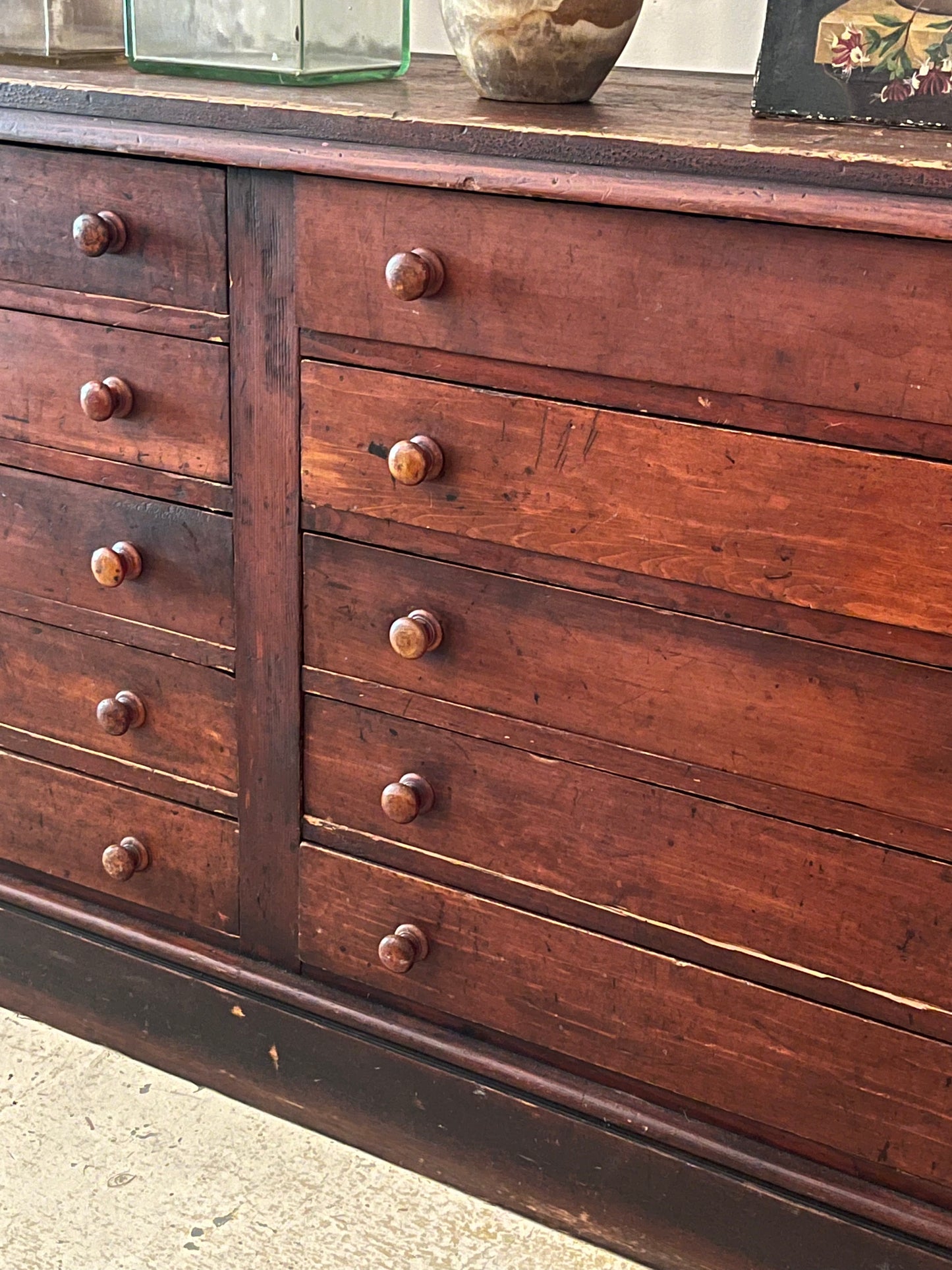 Antique drawers/counter