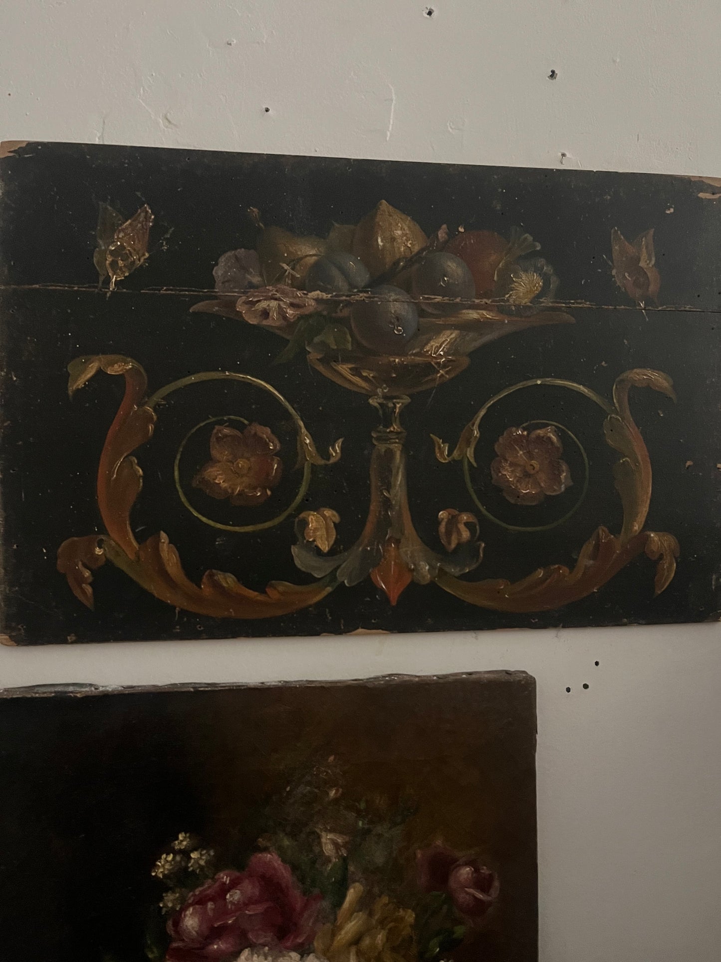 Antique Italian fresco panel