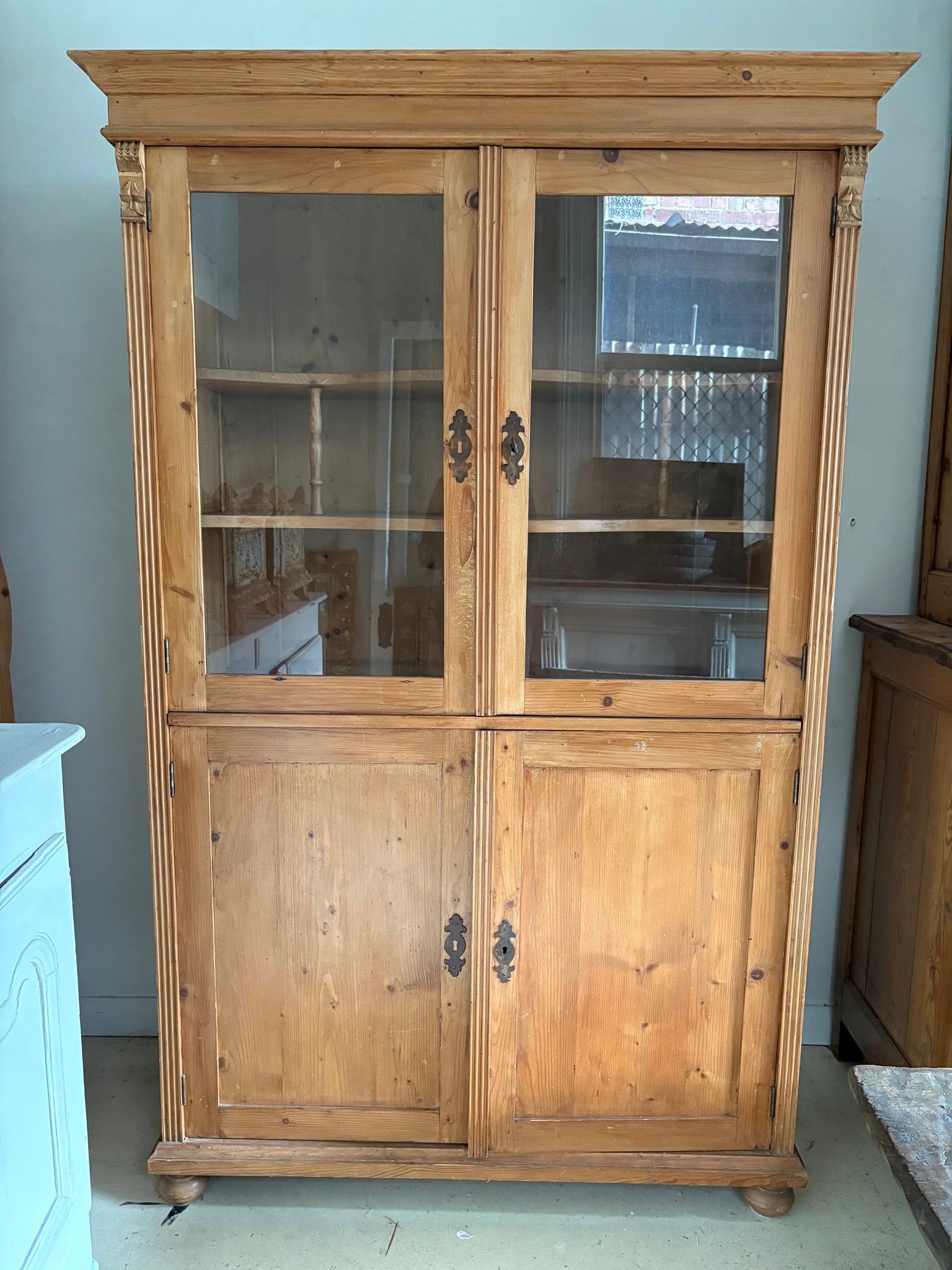 European pine storage /display cupboard