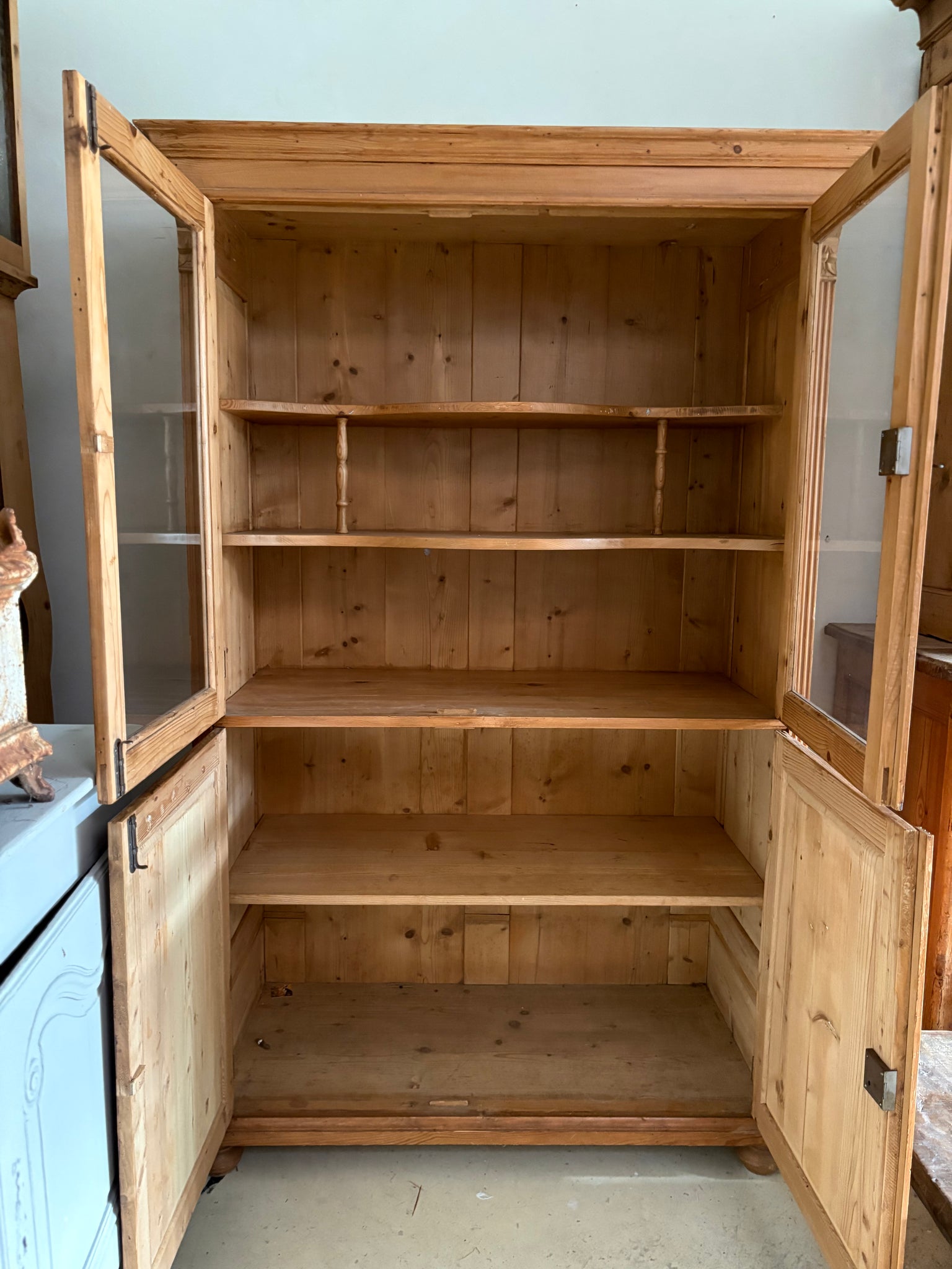 European pine storage /display cupboard