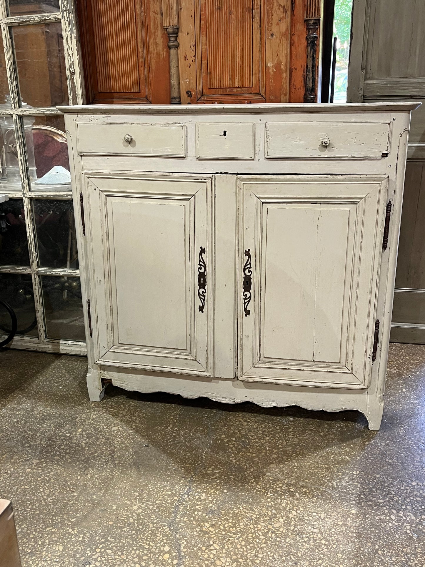 Antique oak painted buffet