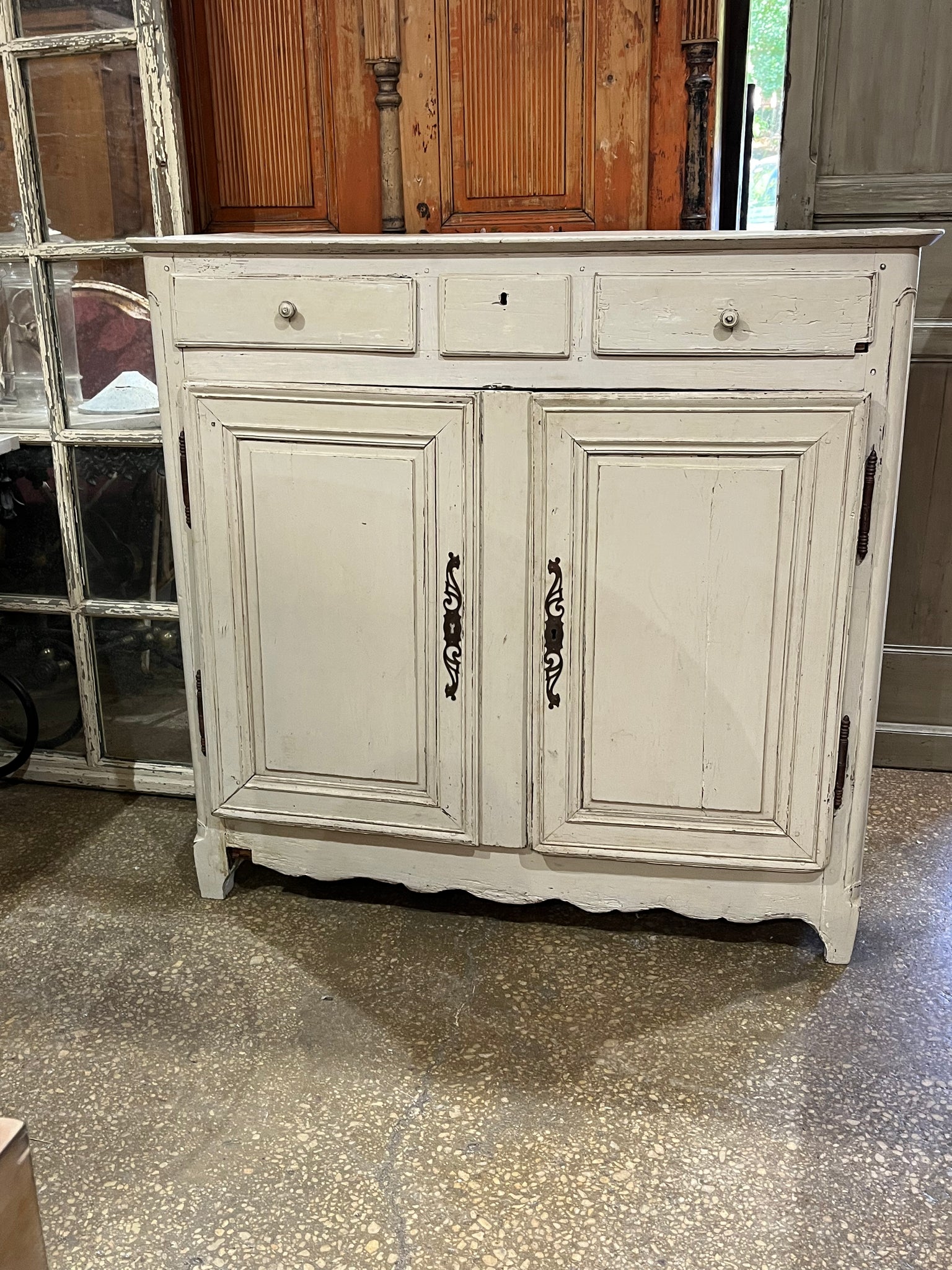 Antique oak painted buffet