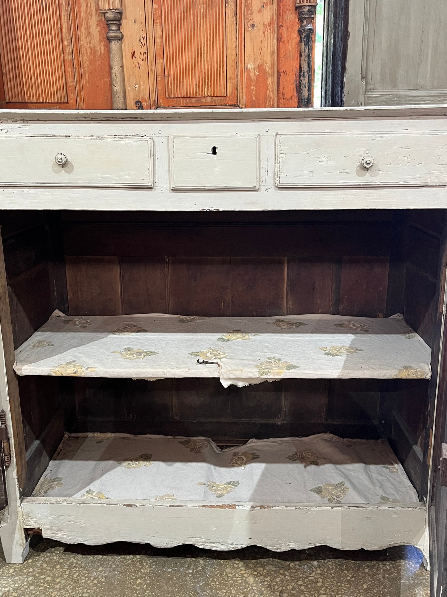 Antique oak painted buffet